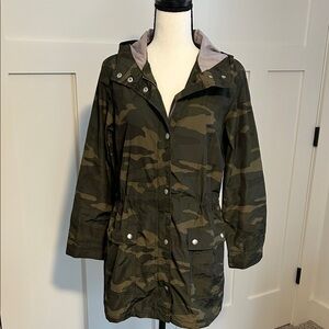 J. Crew Factory Camouflage Hooded Utility Jacket